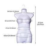 Maxbell Hanging Mannequin Female Torso Body Form Dress Costume Mannequin Hanger Hook Height 67.5cm