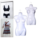 Maxbell Hanging Mannequin Female Torso Body Form Dress Costume Mannequin Hanger Hook Height 67.5cm