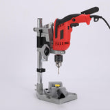 Maxbell Drill Stand Holder Adjustable Desktop Electric Drill Stand Drill Press Clamp Double Hole Holder