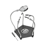 Maxbell Helping Hands Soldering Station with Magnifying Glass Shop Welder PCB Holder