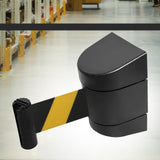 Maxbell 16.4ft Retractable Wall Mount Belt Barrier for Festivals, Hotels Lightweight Yellow Black Belt