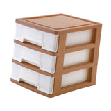 Maxbell Tabletop Storage Drawer 3 Layers Multifunctional Storage Box for Desk Makeup Brown