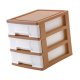 Maxbell Tabletop Storage Drawer 3 Layers Multifunctional Storage Box for Desk Makeup Brown