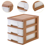 Maxbell Tabletop Storage Drawer 3 Layers Multifunctional Storage Box for Desk Makeup Brown