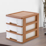 Maxbell Tabletop Storage Drawer 3 Layers Multifunctional Storage Box for Desk Makeup Brown