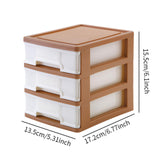 Maxbell Tabletop Storage Drawer 3 Layers Multifunctional Storage Box for Desk Makeup Brown