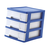 Maxbell Tabletop Storage Drawer 3 Layers Multifunctional Storage Box for Desk Makeup Dark blue
