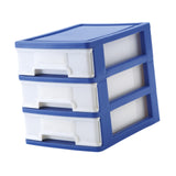 Maxbell Tabletop Storage Drawer 3 Layers Multifunctional Storage Box for Desk Makeup Dark blue
