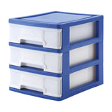 Maxbell Tabletop Storage Drawer 3 Layers Multifunctional Storage Box for Desk Makeup Dark blue