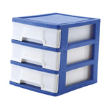 Maxbell Tabletop Storage Drawer 3 Layers Multifunctional Storage Box for Desk Makeup Dark blue
