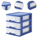 Maxbell Tabletop Storage Drawer 3 Layers Multifunctional Storage Box for Desk Makeup Dark blue