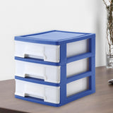 Maxbell Tabletop Storage Drawer 3 Layers Multifunctional Storage Box for Desk Makeup Dark blue