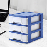 Maxbell Tabletop Storage Drawer 3 Layers Multifunctional Storage Box for Desk Makeup Dark blue