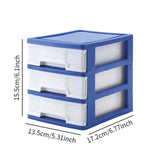 Maxbell Tabletop Storage Drawer 3 Layers Multifunctional Storage Box for Desk Makeup Dark blue