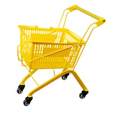 Maxbell Toy Shopping Cart Funny Supermarket Handcart Toy for Baby Kids Birthday Gift Yellow with Basket