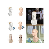 Maxbell Male Mannequin Head with Shoulders Scarves Wig Head Model Wig Display Stand White