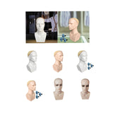 Maxbell Male Mannequin Head with Shoulders Scarves Wig Head Model Wig Display Stand White