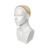 Maxbell Male Mannequin Head with Shoulders Scarves Wig Head Model Wig Display Stand White