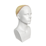 Maxbell Male Mannequin Head with Shoulders Scarves Wig Head Model Wig Display Stand White