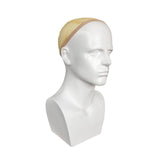 Maxbell Male Mannequin Head with Shoulders Scarves Wig Head Model Wig Display Stand White