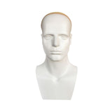 Maxbell Male Mannequin Head with Shoulders Scarves Wig Head Model Wig Display Stand White