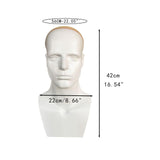 Maxbell Male Mannequin Head with Shoulders Scarves Wig Head Model Wig Display Stand White