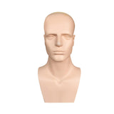 Maxbell Male Mannequin Head with Shoulders Scarves Wig Head Model Wig Display Stand Skin