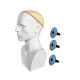 Maxbell Male Mannequin Head with Shoulders Scarves Wig Head Model Wig Display Stand White 3 Bottom Cover