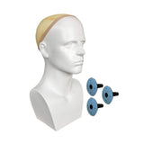 Maxbell Male Mannequin Head with Shoulders Scarves Wig Head Model Wig Display Stand White 3 Bottom Cover