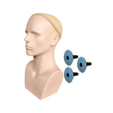 Maxbell Male Mannequin Head with Shoulders Scarves Wig Head Model Wig Display Stand Skin 3 Bottom Cover