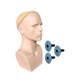 Maxbell Male Mannequin Head with Shoulders Scarves Wig Head Model Wig Display Stand Skin 3 Bottom Cover