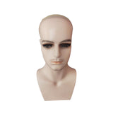 Maxbell Male Mannequin Head with Shoulders Scarves Wig Head Model Wig Display Stand Skin With Beard