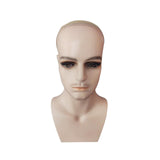 Maxbell Male Mannequin Head with Shoulders Scarves Wig Head Model Wig Display Stand Skin With Beard