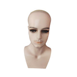 Maxbell Male Mannequin Head with Shoulders Scarves Wig Head Model Wig Display Stand Skin With Beard