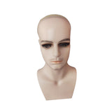 Maxbell Male Mannequin Head with Shoulders Scarves Wig Head Model Wig Display Stand Skin With Beard