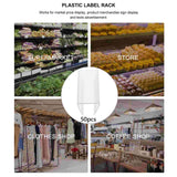 Maxbell 50Pcs Label Holder Clear for Supermarket Store Retailing Display Wire Shelve