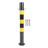 Maxbell Safe Bollard Post 30' H Metal Parking Barrier for Parking Road Intersections Double Ring