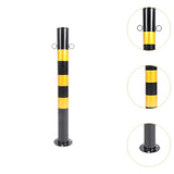Maxbell Safe Bollard Post 30' H Metal Parking Barrier for Parking Road Intersections Double Ring