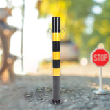 Maxbell Safe Bollard Post 30' H Metal Parking Barrier for Parking Road Intersections Double Ring