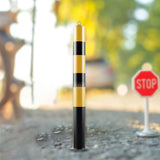 Maxbell Safe Bollard Post 30' H Metal Parking Barrier for Parking Road Intersections Top Ring