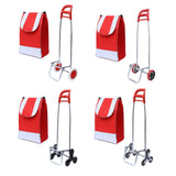 Maxbell Trolley Bag with Removable Bag Travel Home Camping Shopping Cart with Wheels Black Three Wheeled