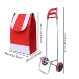 Maxbell Trolley Bag with Removable Bag Travel Home Camping Shopping Cart with Wheels Red Black Wheels