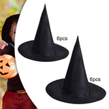 Maxbell 6x Halloween Witch Hat Cap Pointed Top Hat for Festivals Carnivals Role Play S