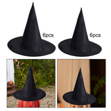 Maxbell 6x Halloween Witch Hat Cap Pointed Top Hat for Festivals Carnivals Role Play S