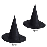 Maxbell 6x Halloween Witch Hat Cap Pointed Top Hat for Festivals Carnivals Role Play S