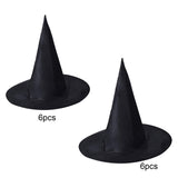 Maxbell 6x Halloween Witch Hat Cap Pointed Top Hat for Festivals Carnivals Role Play S