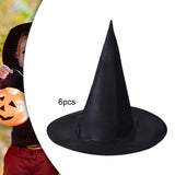 Maxbell 6x Halloween Witch Hat Cap Pointed Top Hat for Festivals Carnivals Role Play S