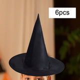 Maxbell 6x Halloween Witch Hat Cap Pointed Top Hat for Festivals Carnivals Role Play S