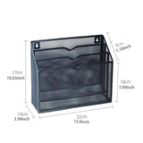 Maxbell Metal File Storage Basket Convenient Desktop Organizer for Office Home Bills Black