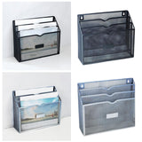 Maxbell Metal File Storage Basket Convenient Desktop Organizer for Office Home Bills Black